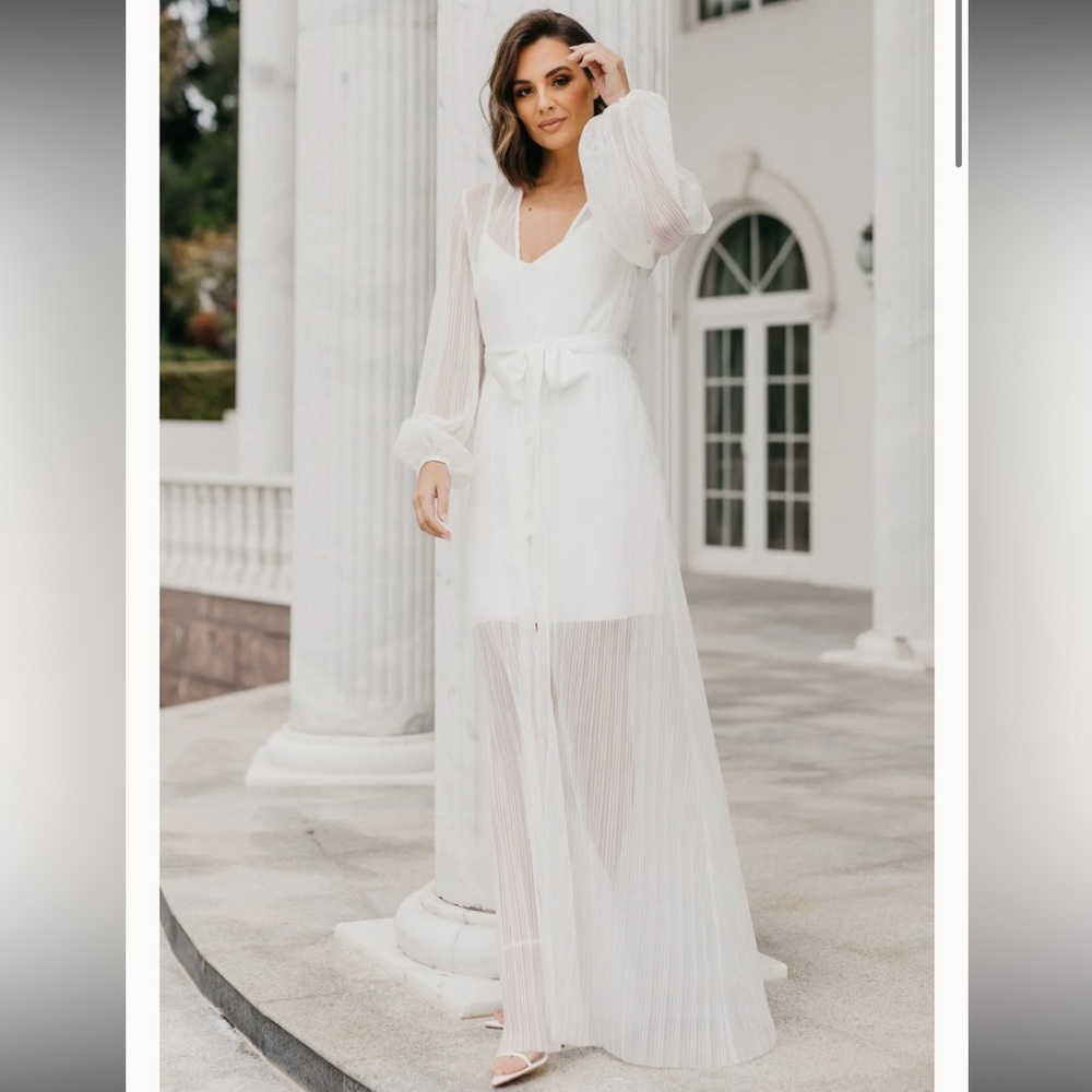 Lerose Stories Georgia Pleated Maxi Bridal Robe